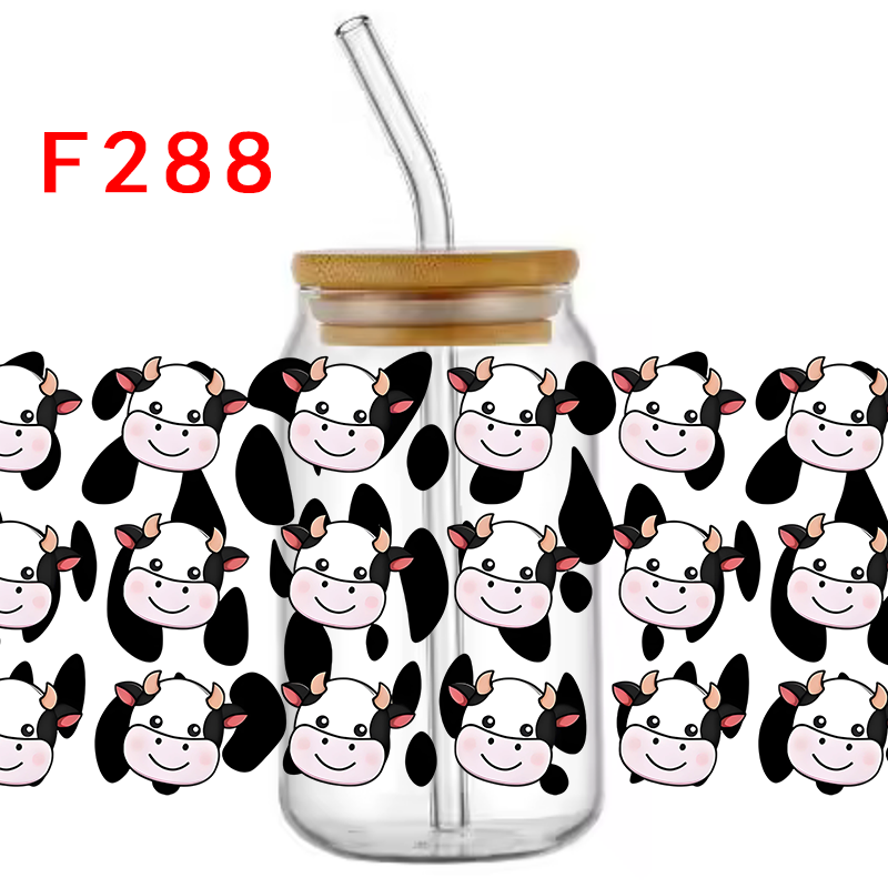 F288 16oz Animal Pattern Cup Wraps Sticker